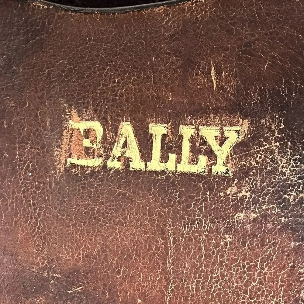 Bally Mens Sz 9.5 Brown Suede Wingtip Oxford Derby Brogue Shoes Made in Italy